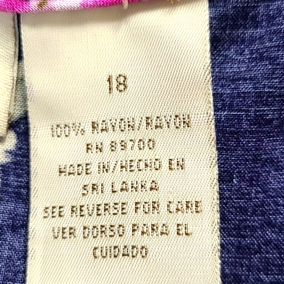 Expressions Sleeveless Maxi- Dress, Navy with Purple Flowers, Size 18 - Picture 9 of 9